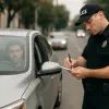 Гаишник штрафует водителя