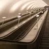 Тоннельные эскалаторы на станции «Марьина Роща» Московского метрополитена
