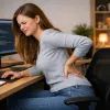 У девушки спина болит из за сидячей работы
