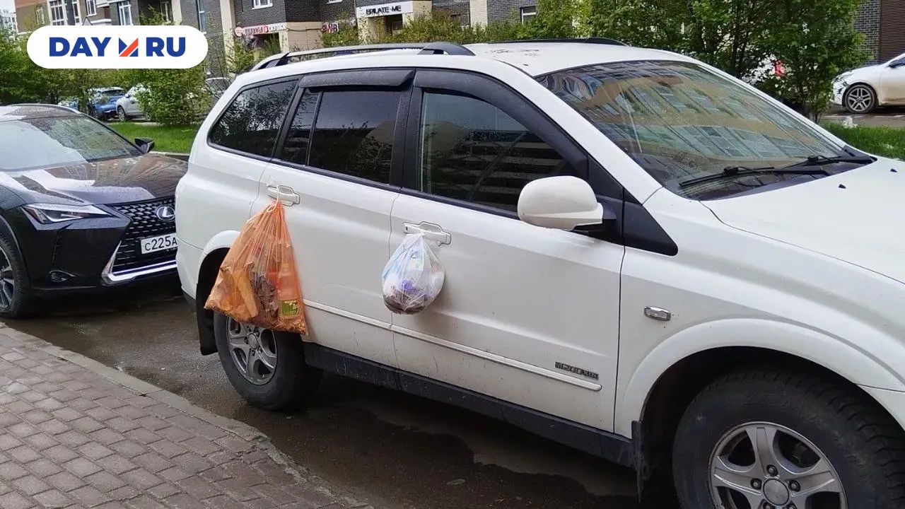 Машина с мусорными пакетами