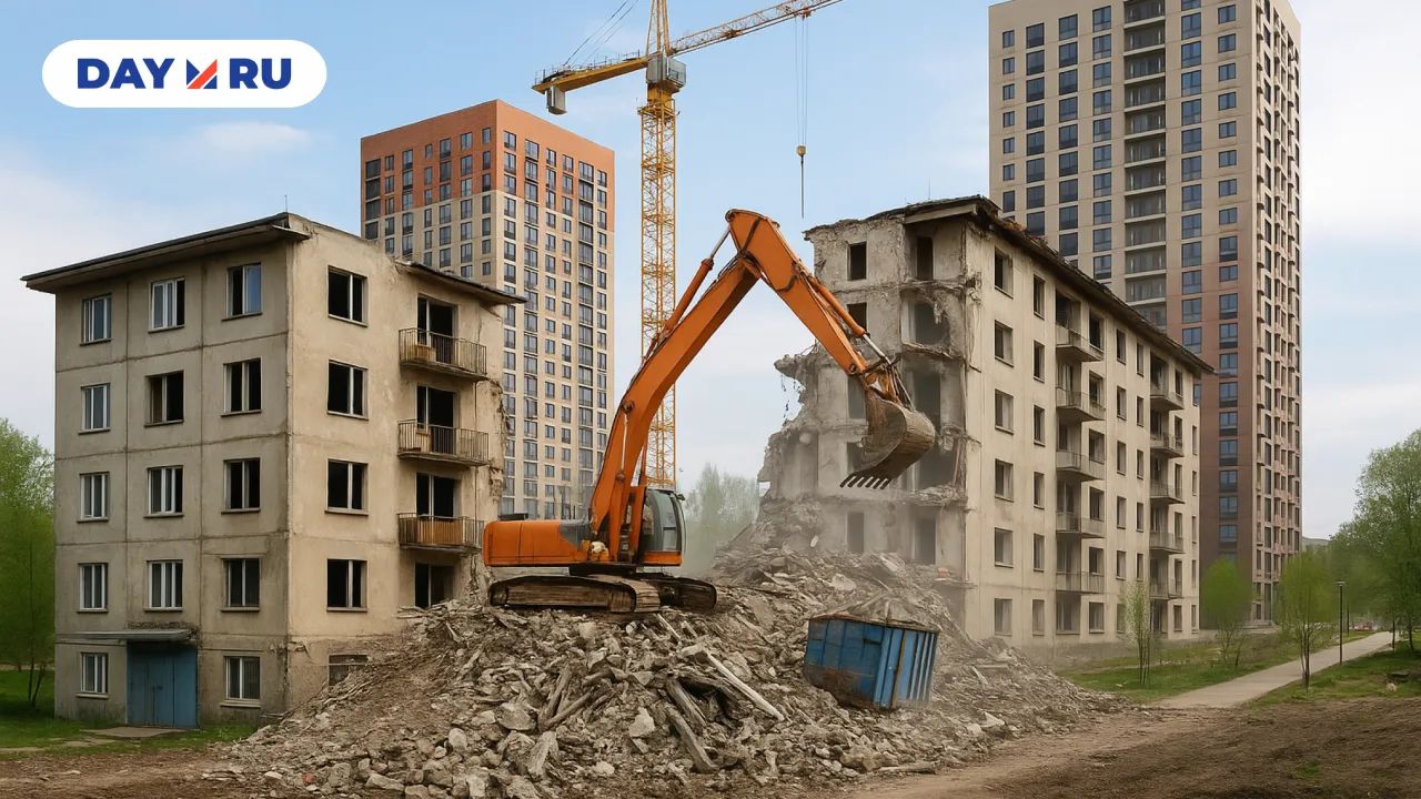 Снос старого пятиэтажного дома в Троицком округе — на его месте построят новое жильё по программе реновации.