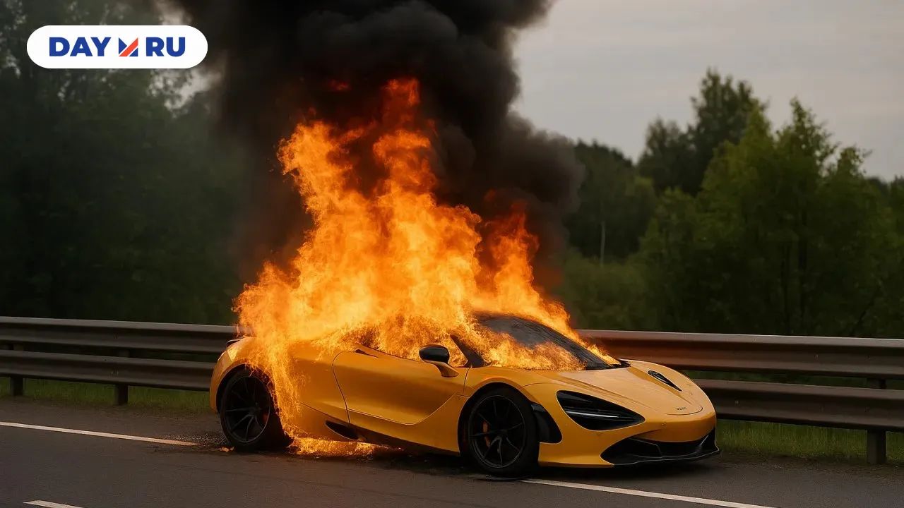 Горящий спорткар
