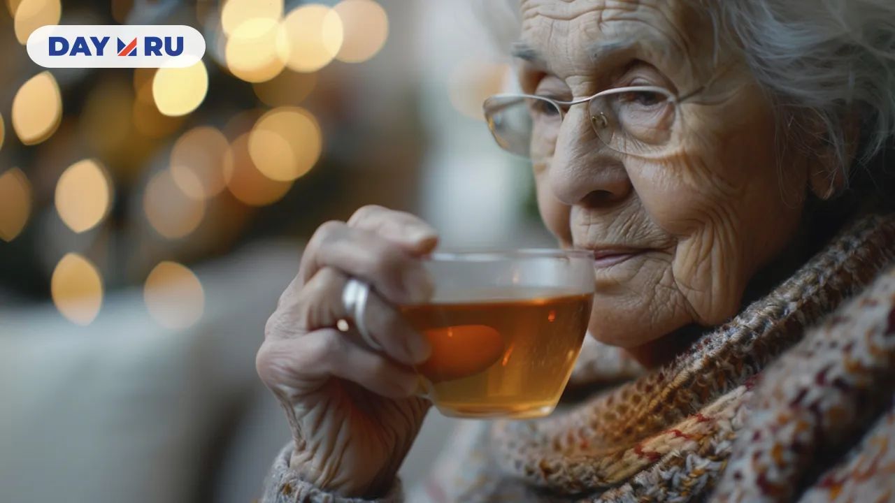 Бабушка пьет 