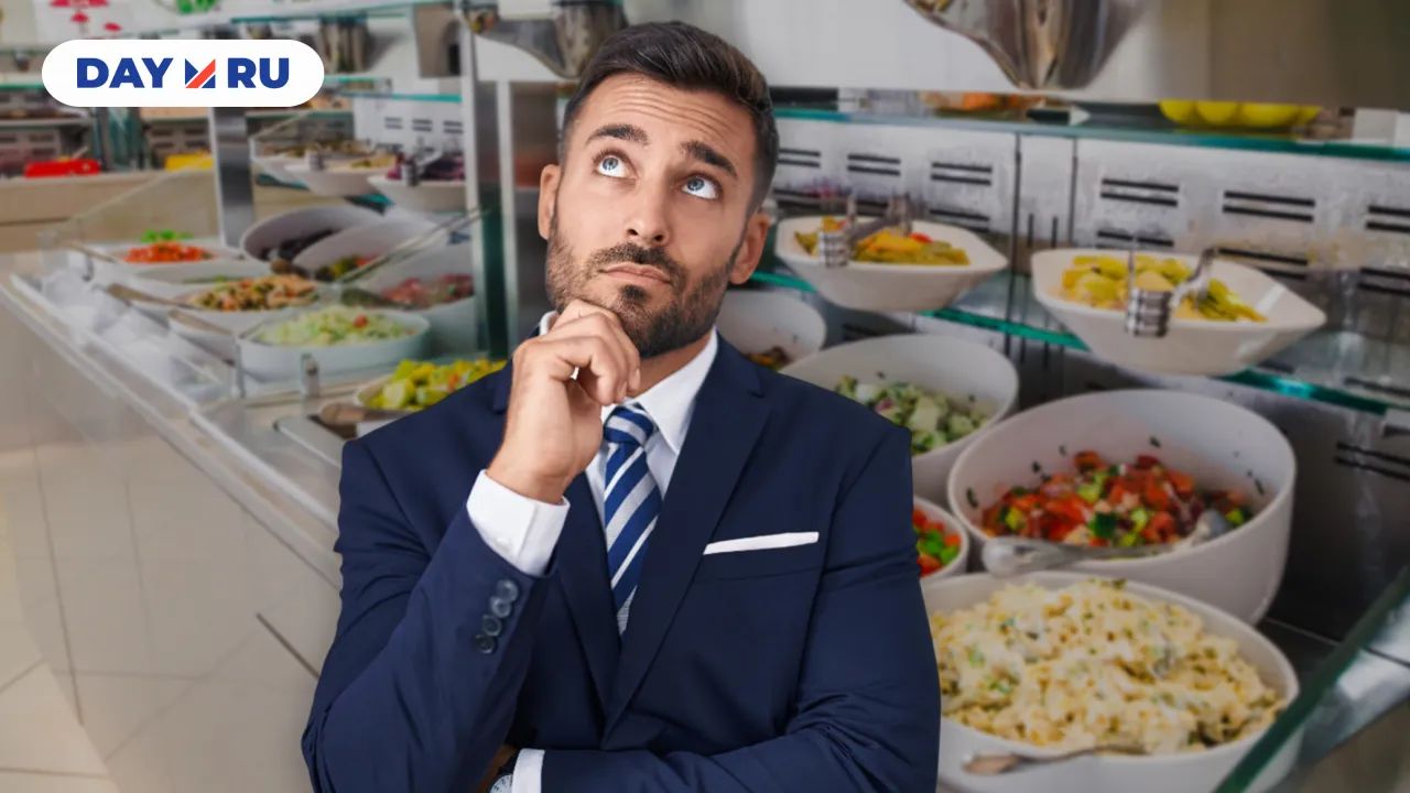 мужчина в столовой