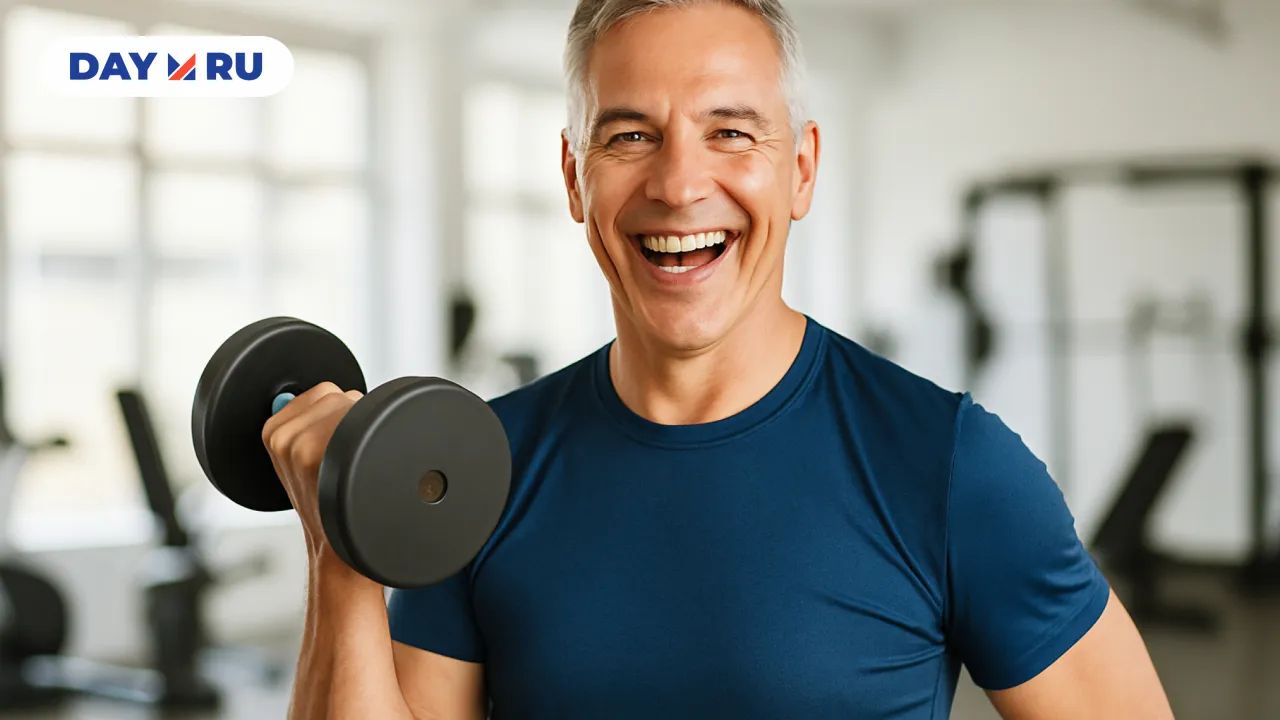 Мужчина занимается спортом