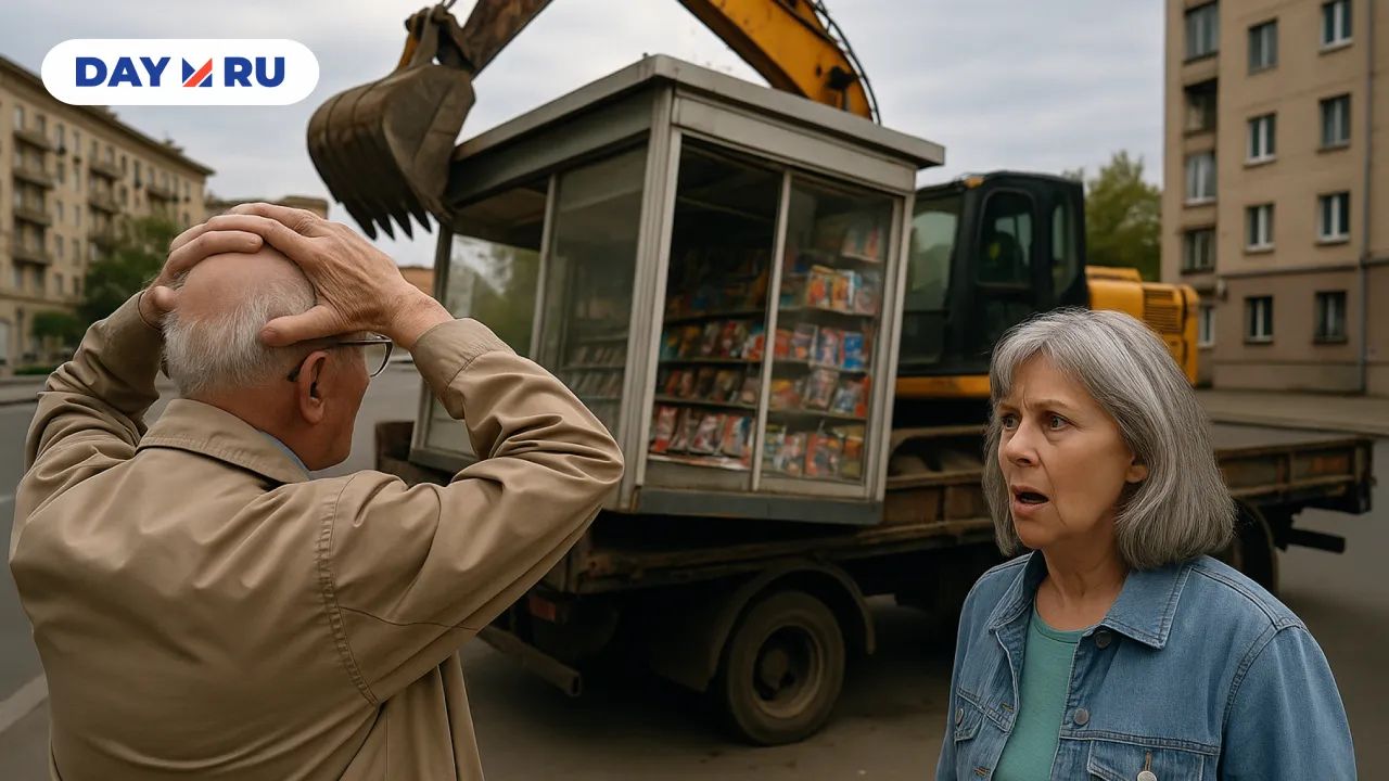 Снос киоска с прессой