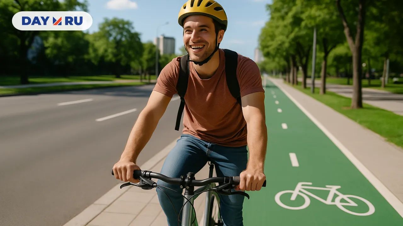 Велосипедист на маршруте