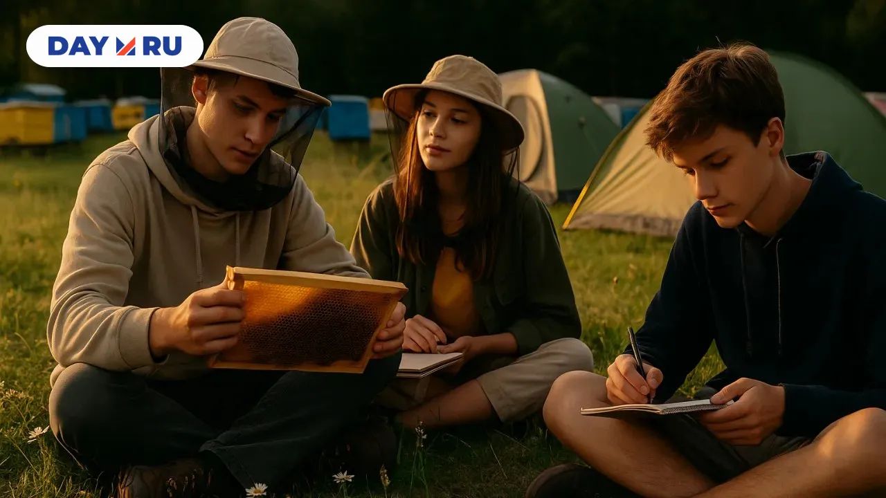 Студенты на пасеке