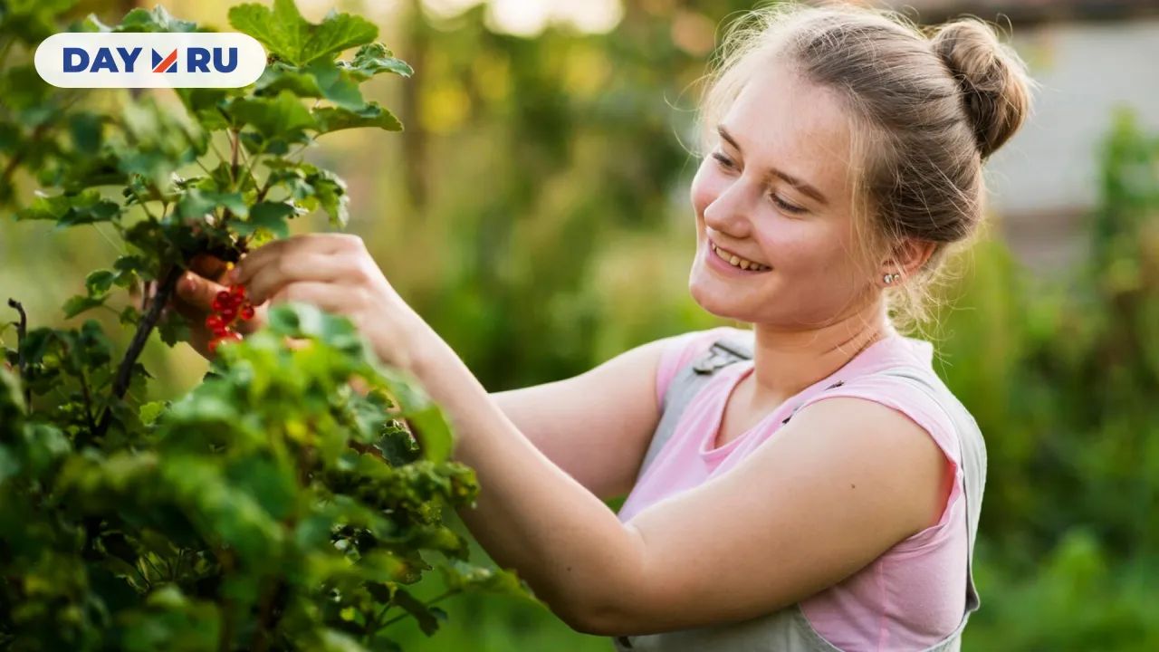 девушка со смородиной