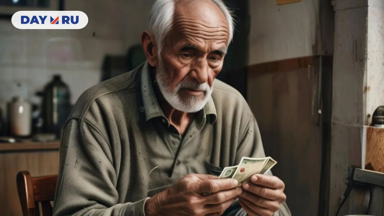 пенсионер считает грошики