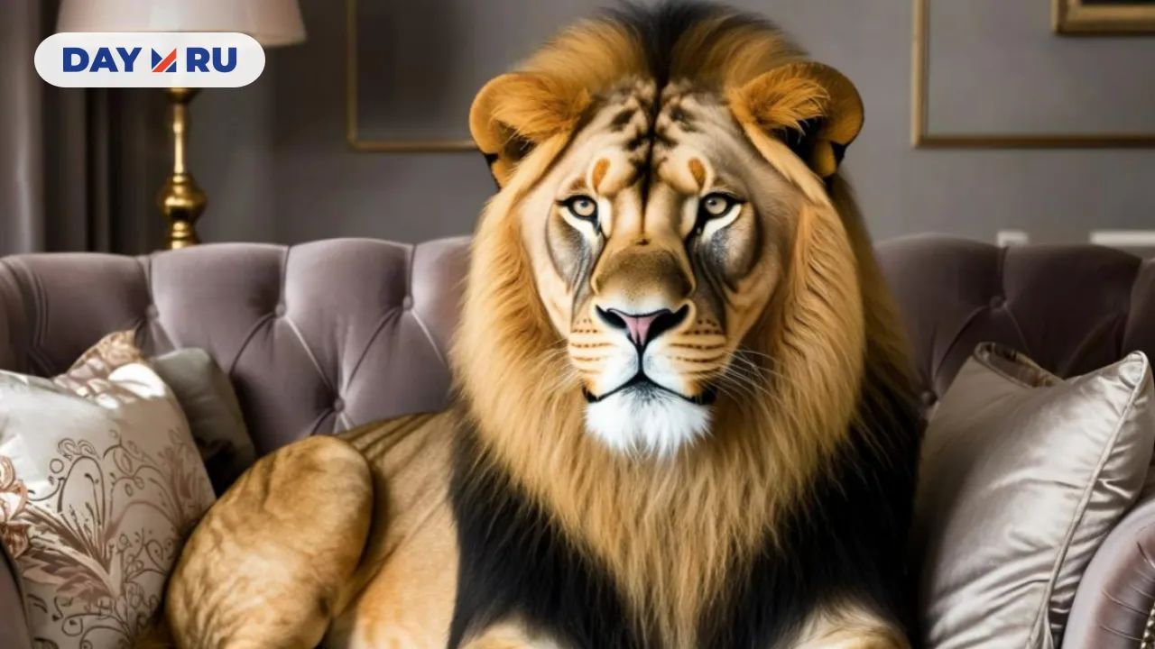 лев на диване