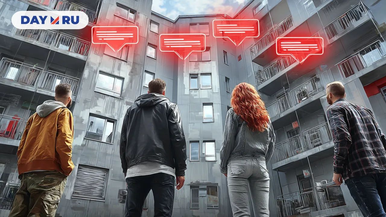 Жильцы у своего дома