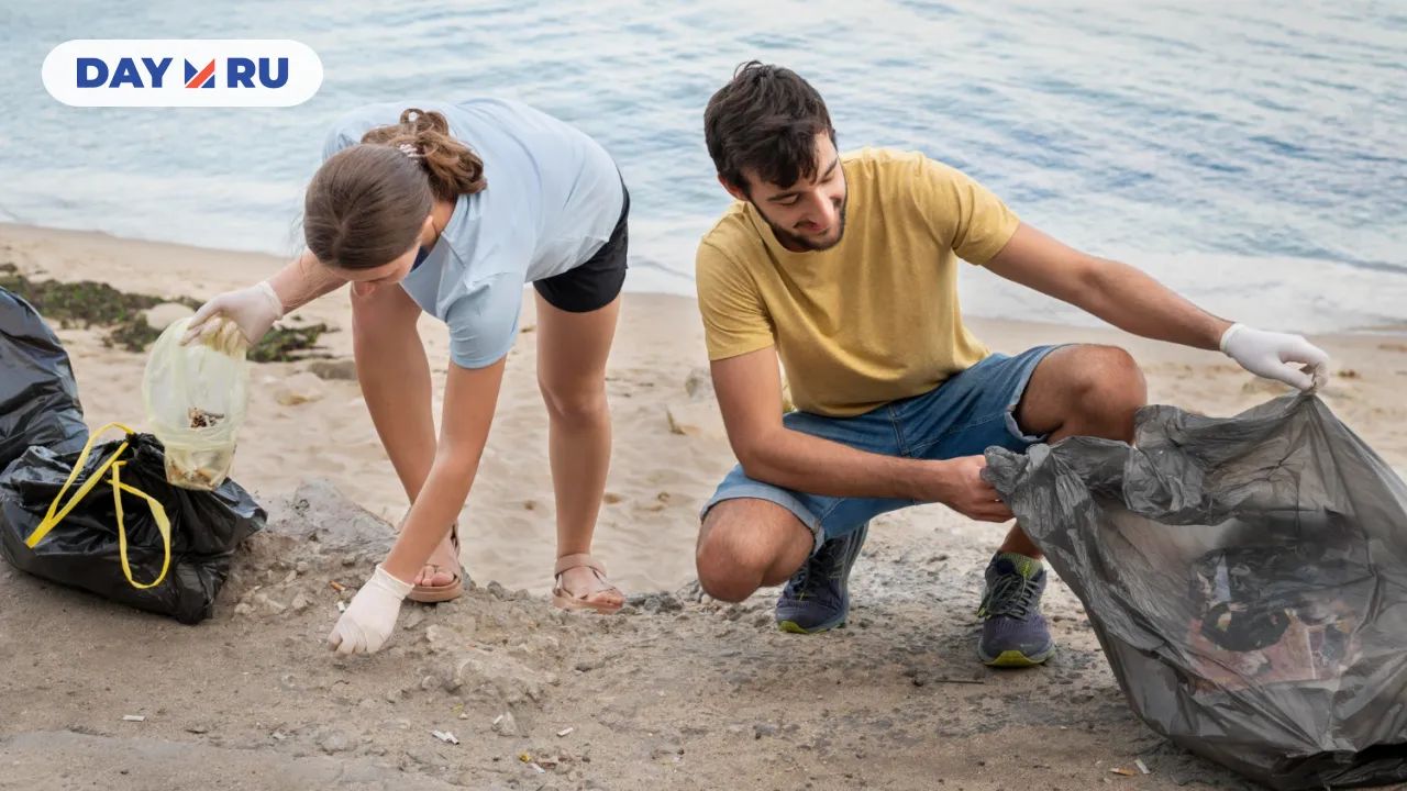 Люди, пляж, грязь