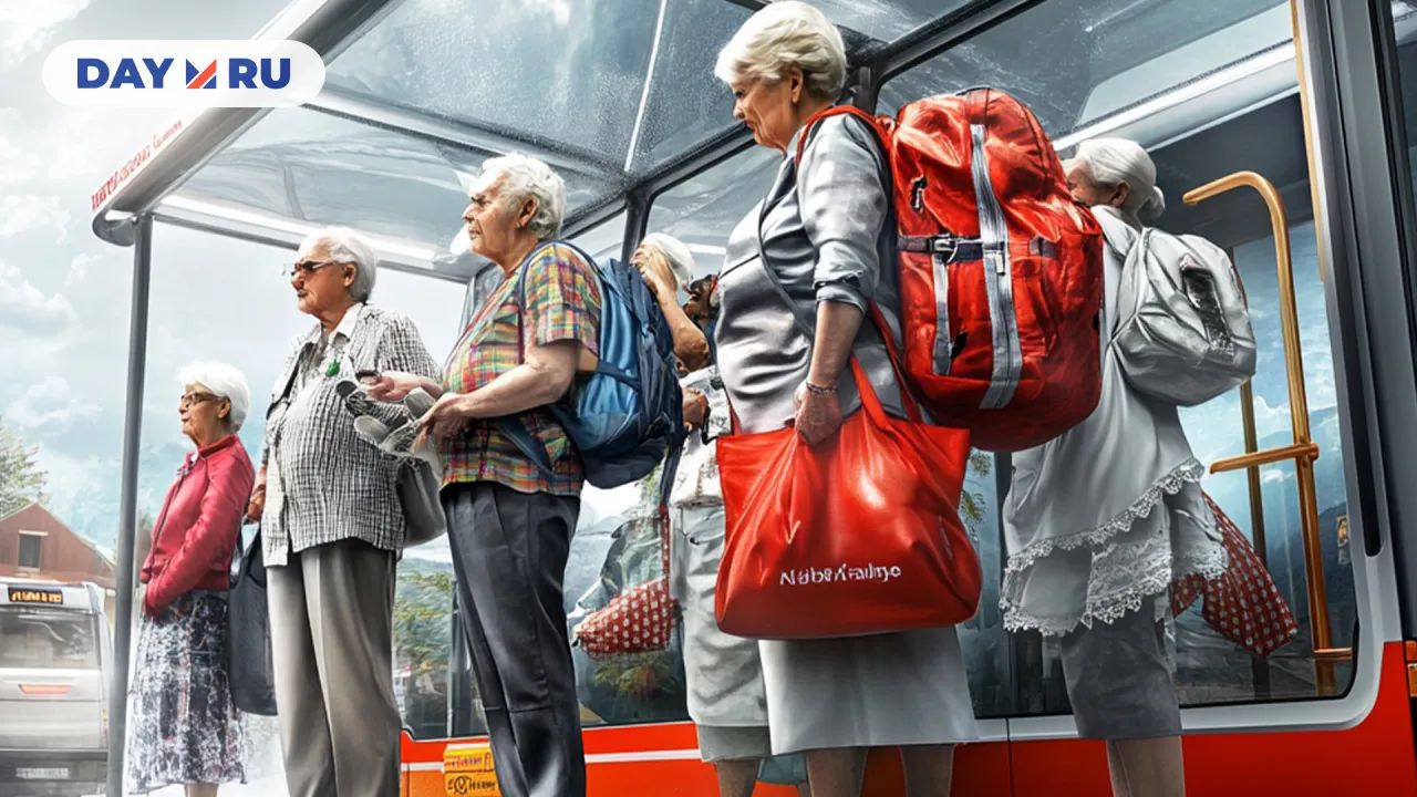 Дачники на остановке