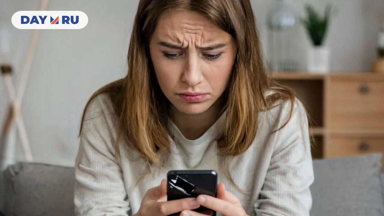 женщина и смартфон