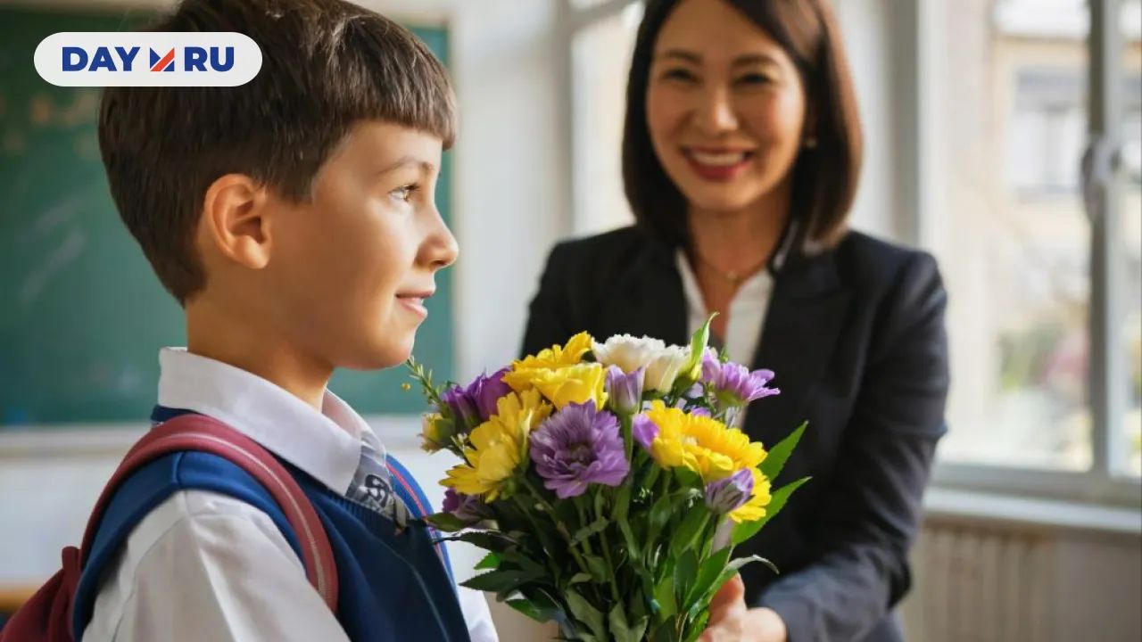 мальчик с цветами