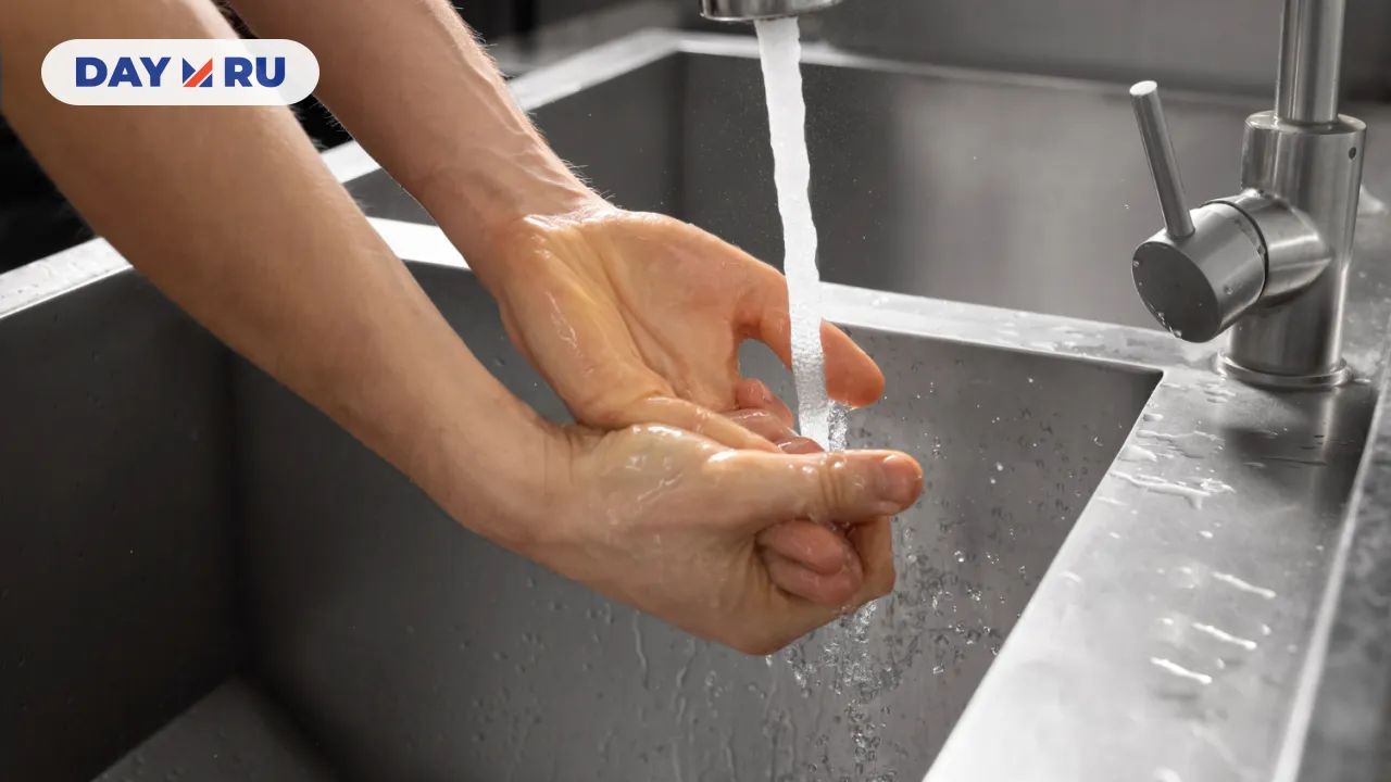Вода в кране, руки