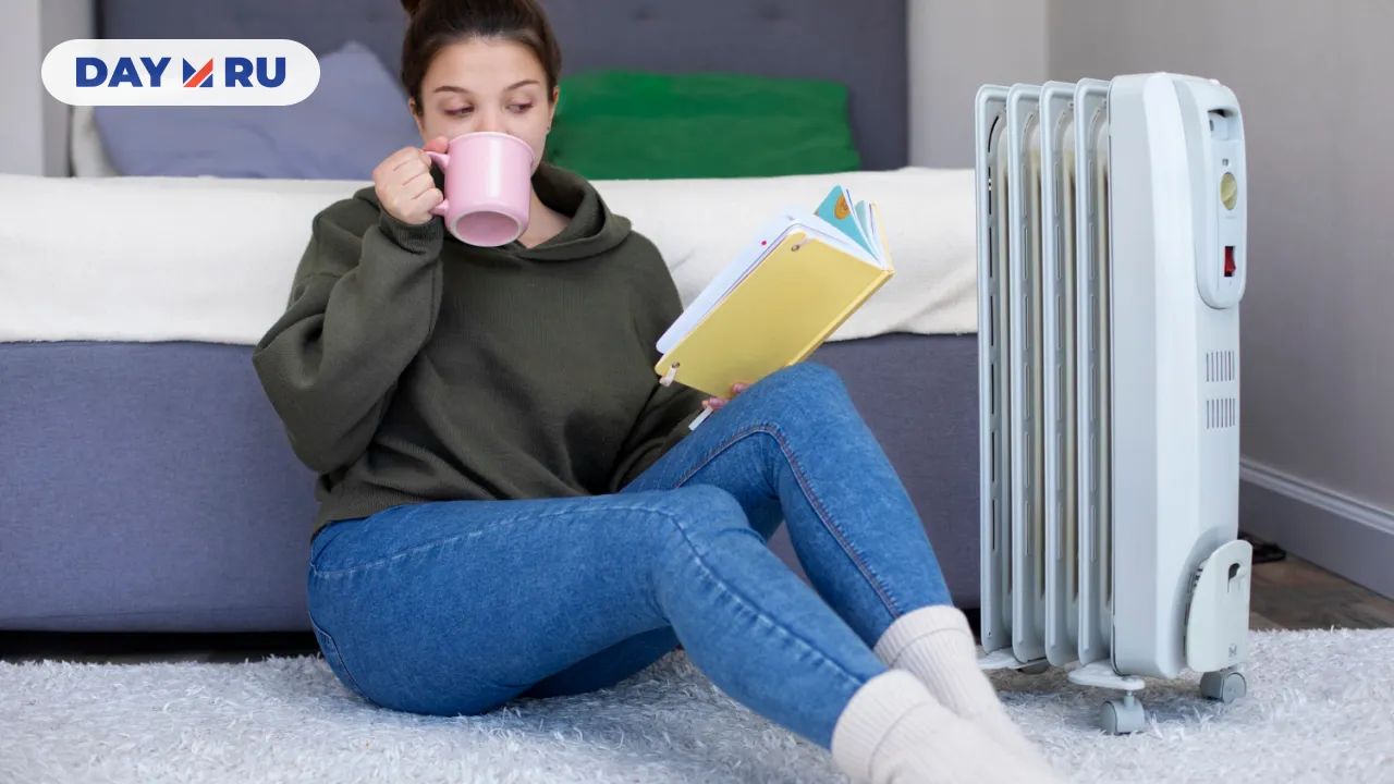 Женщина, обогреватель