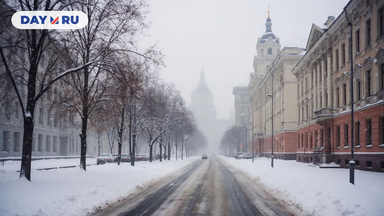 Первый снег в Москве