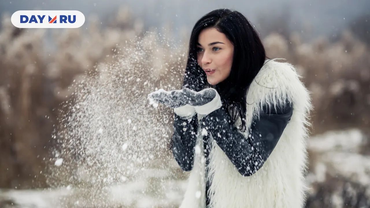 Зима, девушка, снег