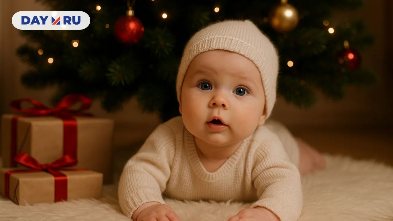 Младенец под елкой
