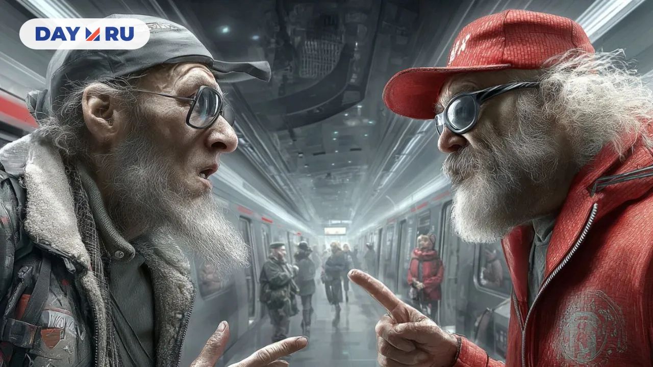 Люди спорят, арт