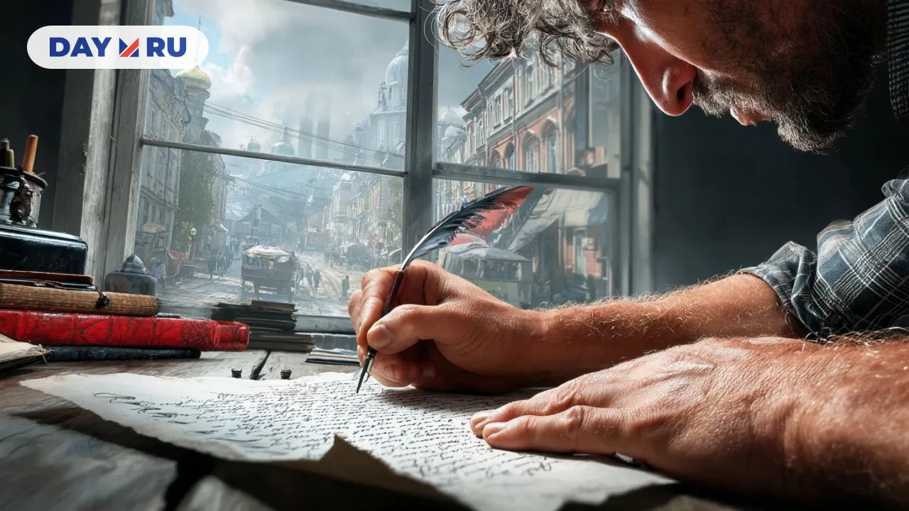 Человек пишет письмо