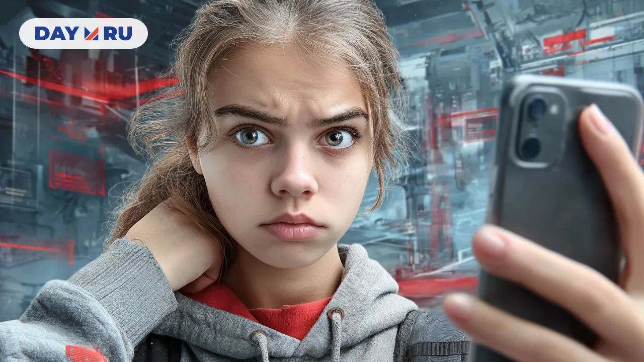 Девушка с телефоном, арт