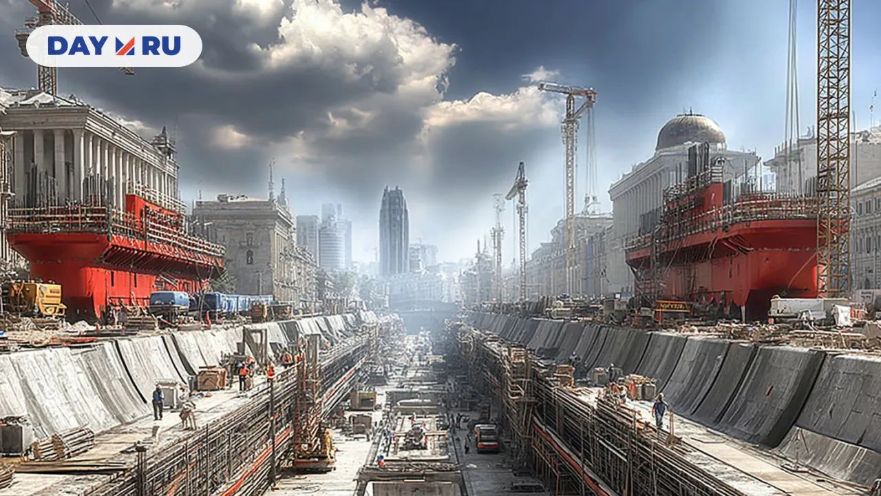 Строительство метро, арт