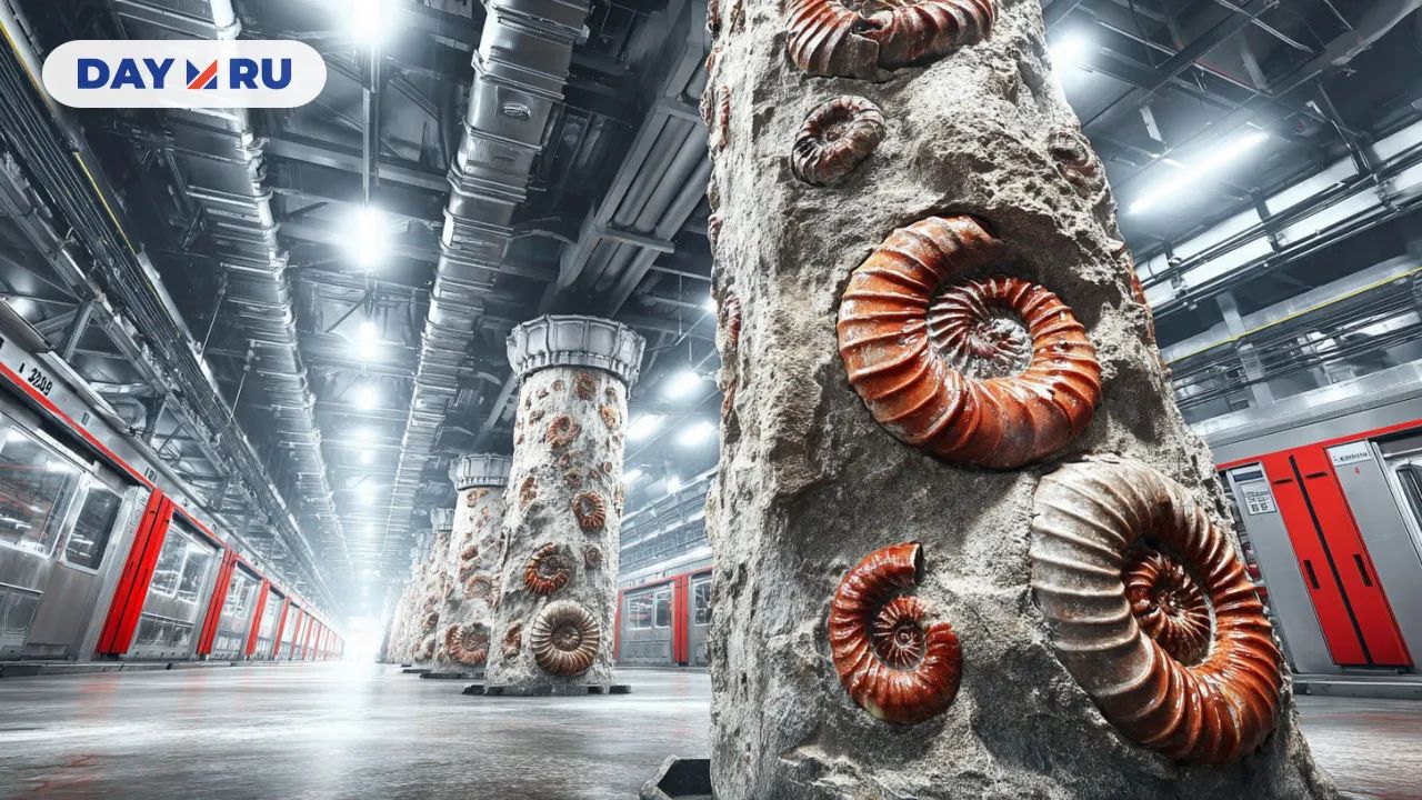 Колонны в метро, арт