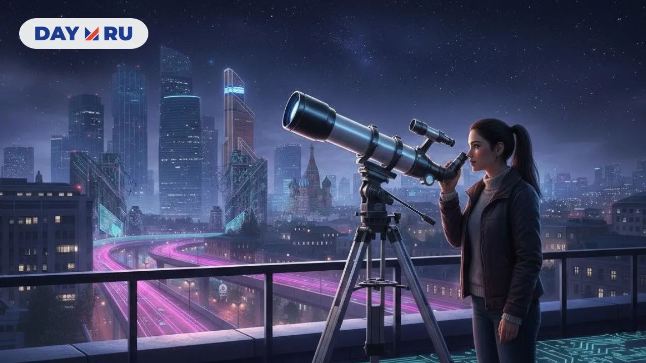 Девушка, телескоп