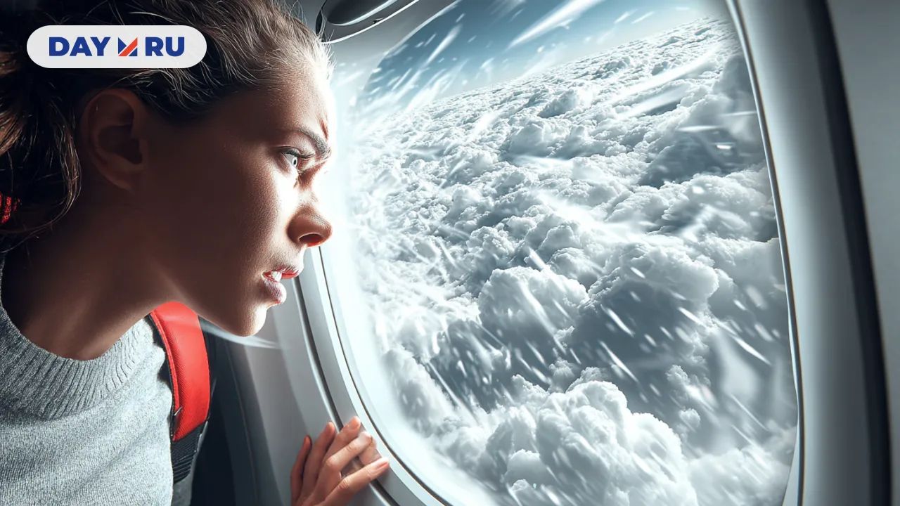 Девушка в самолете, арт