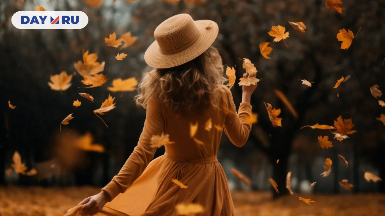 Осень, девушка, листья