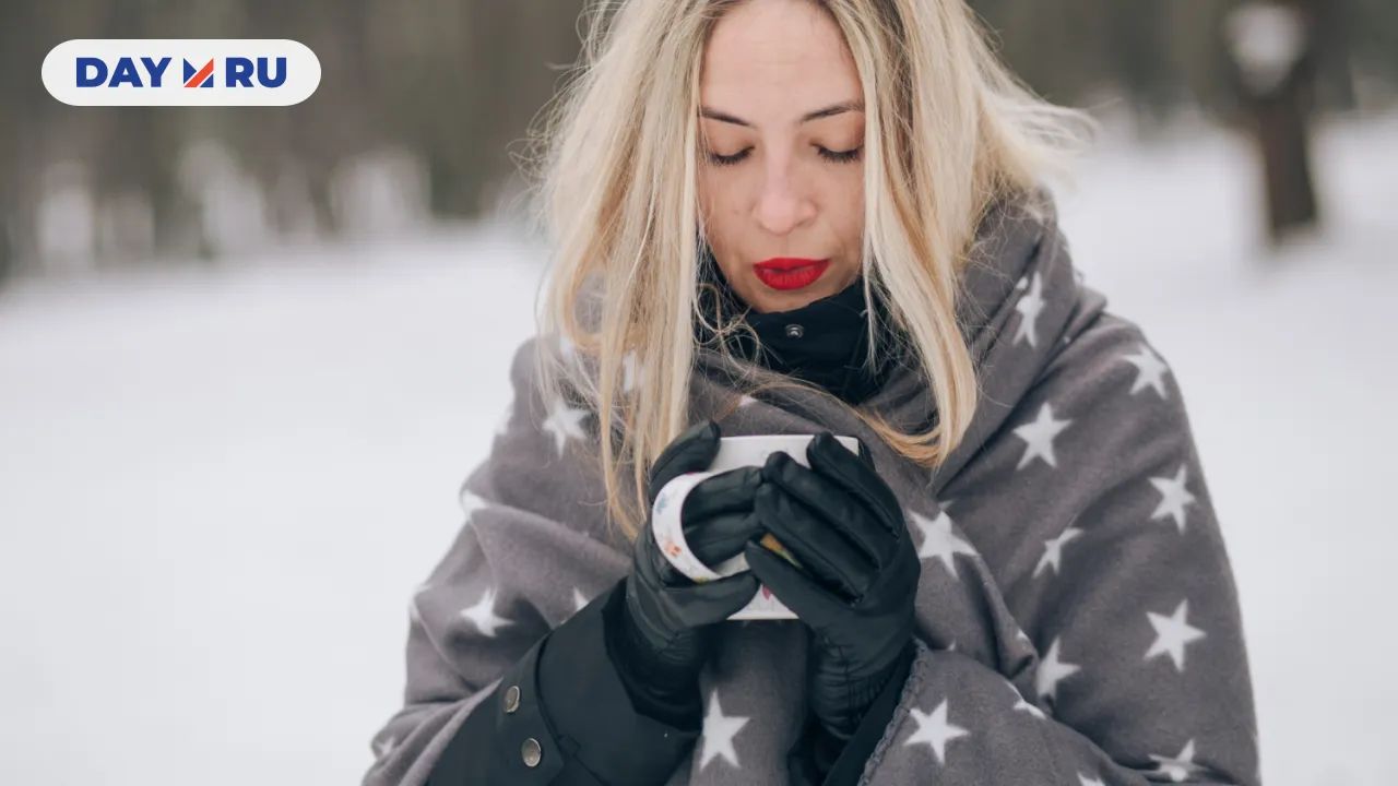 Зима, мороз, женщина