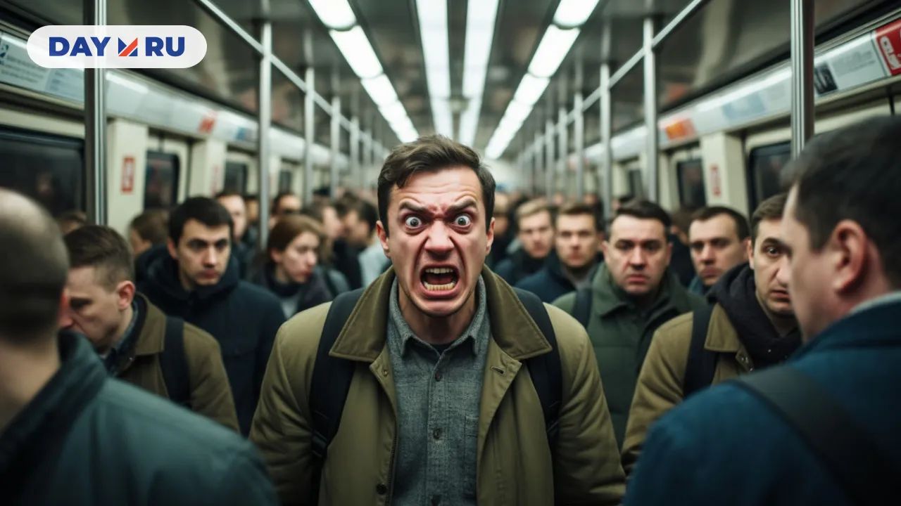 Мужчина, злость, метро