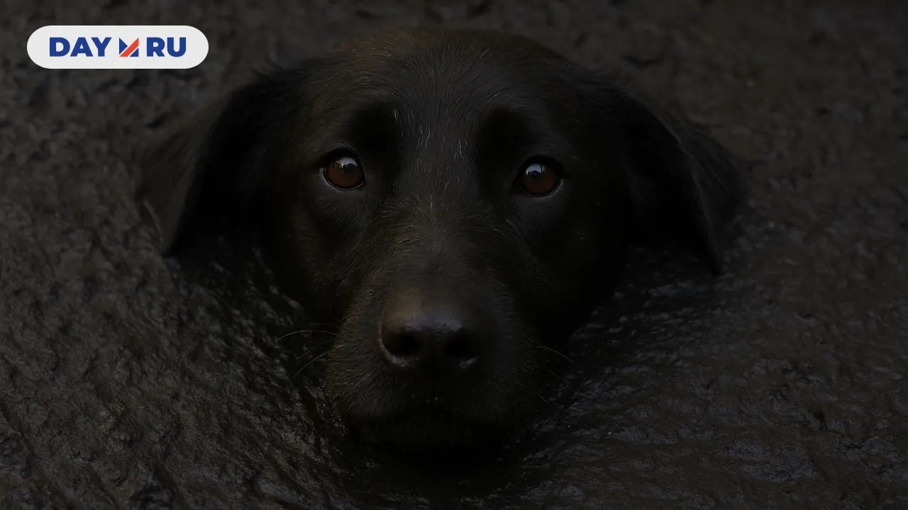 Собака в яме с мазутом Собака в яме с мазутом