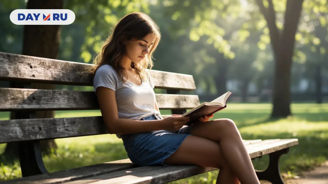Девушка читает книгу