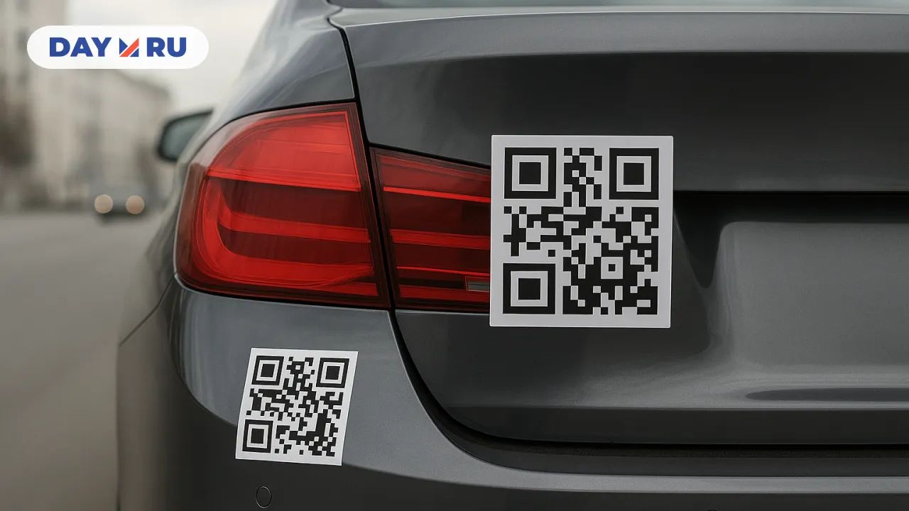 QR-коды на задней части автомобиля QR-коды на задней части автомобиля