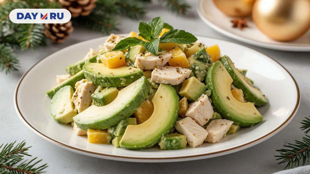Салат из авокадо и курицы