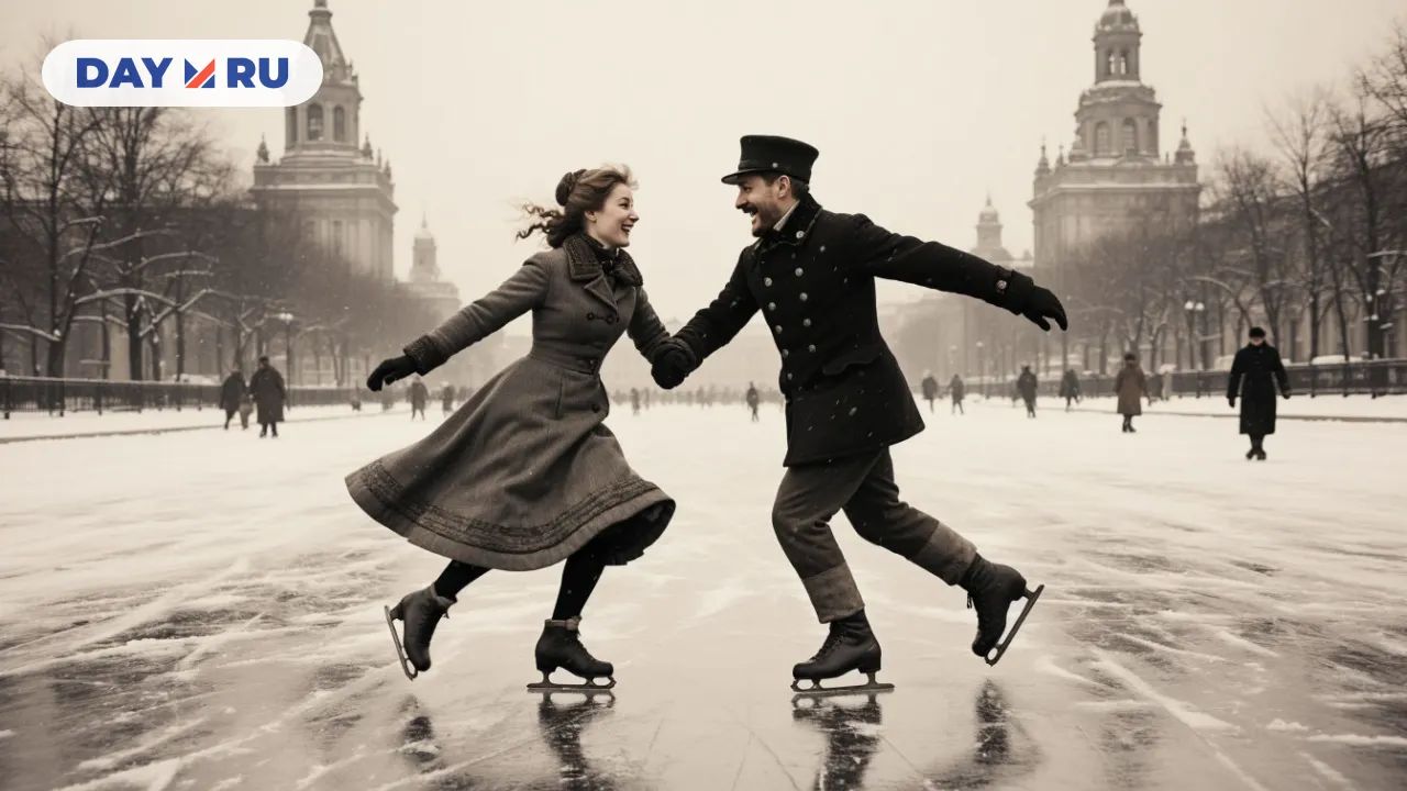 Каток, пара влбленных