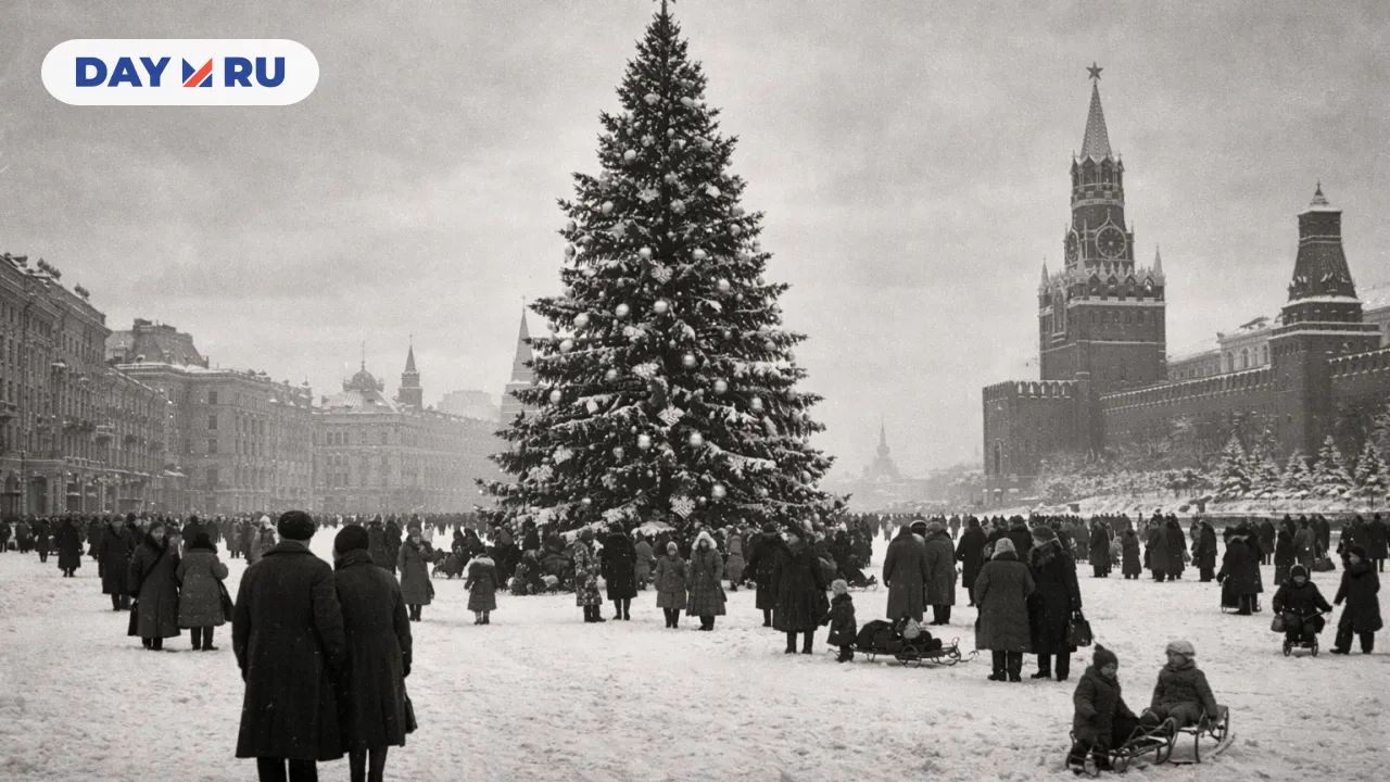 Живая ёлка, зимняя Москва