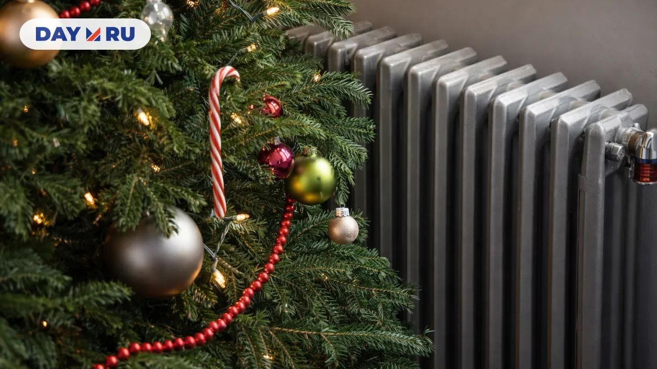 Ёлка рядом с горячей батареей