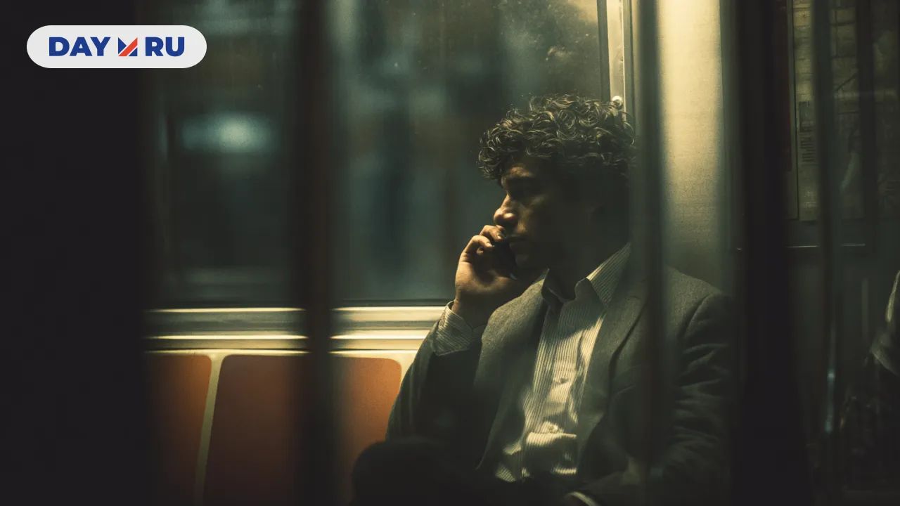 Мужчина в метро, арт