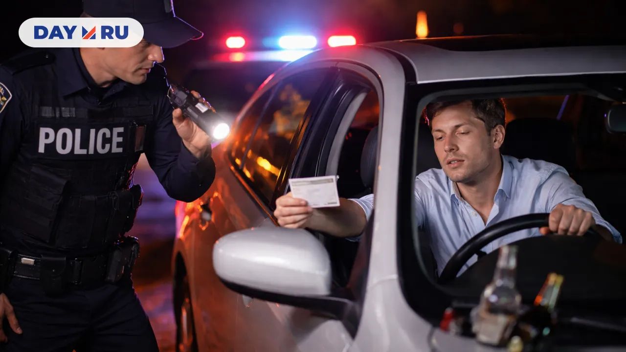 Полицейская остановка ночью