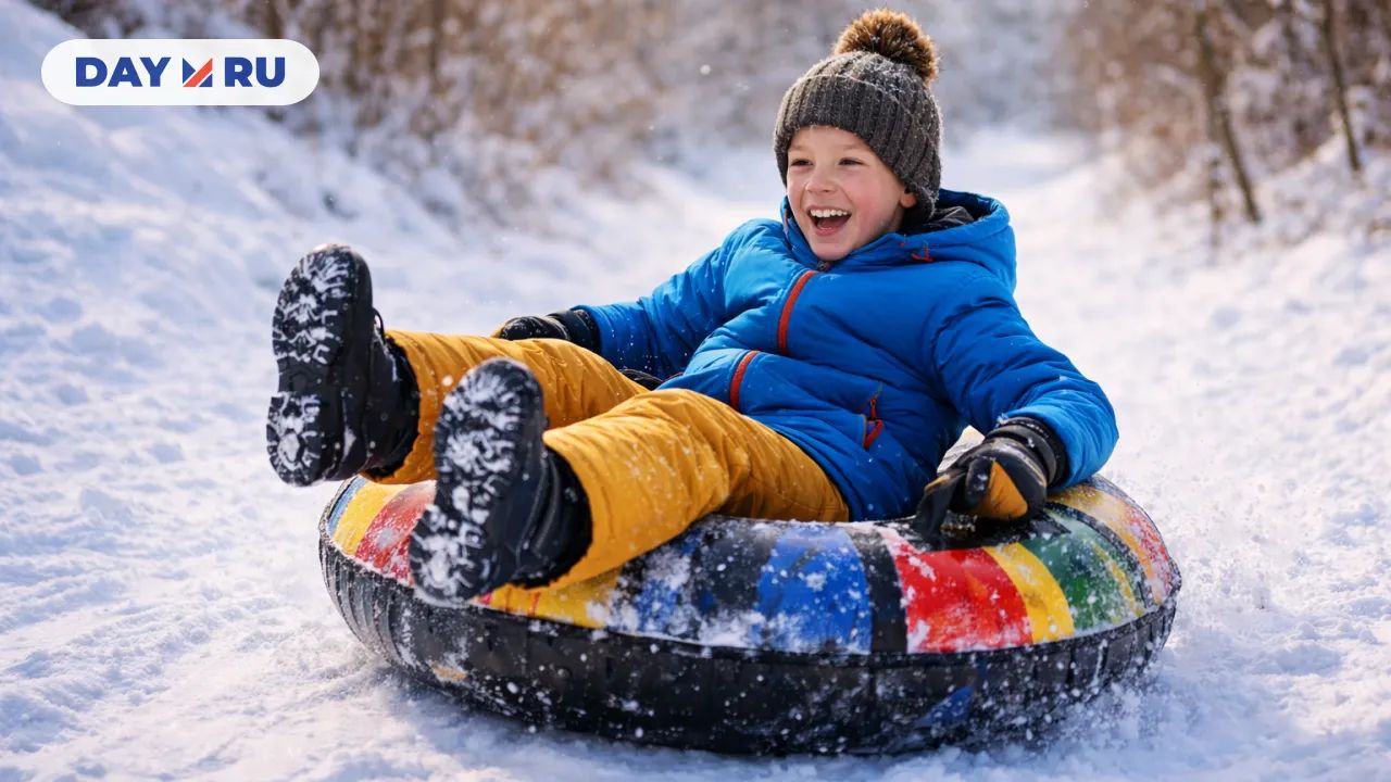 Катание на снегокате