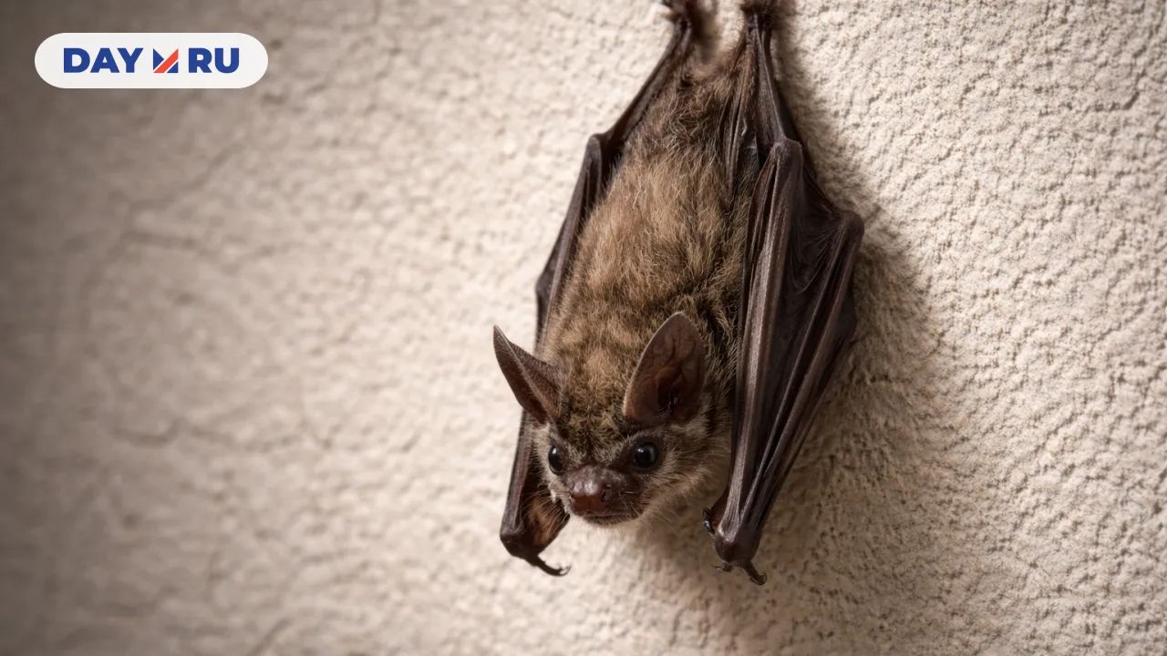 Летучая мышь на стене
