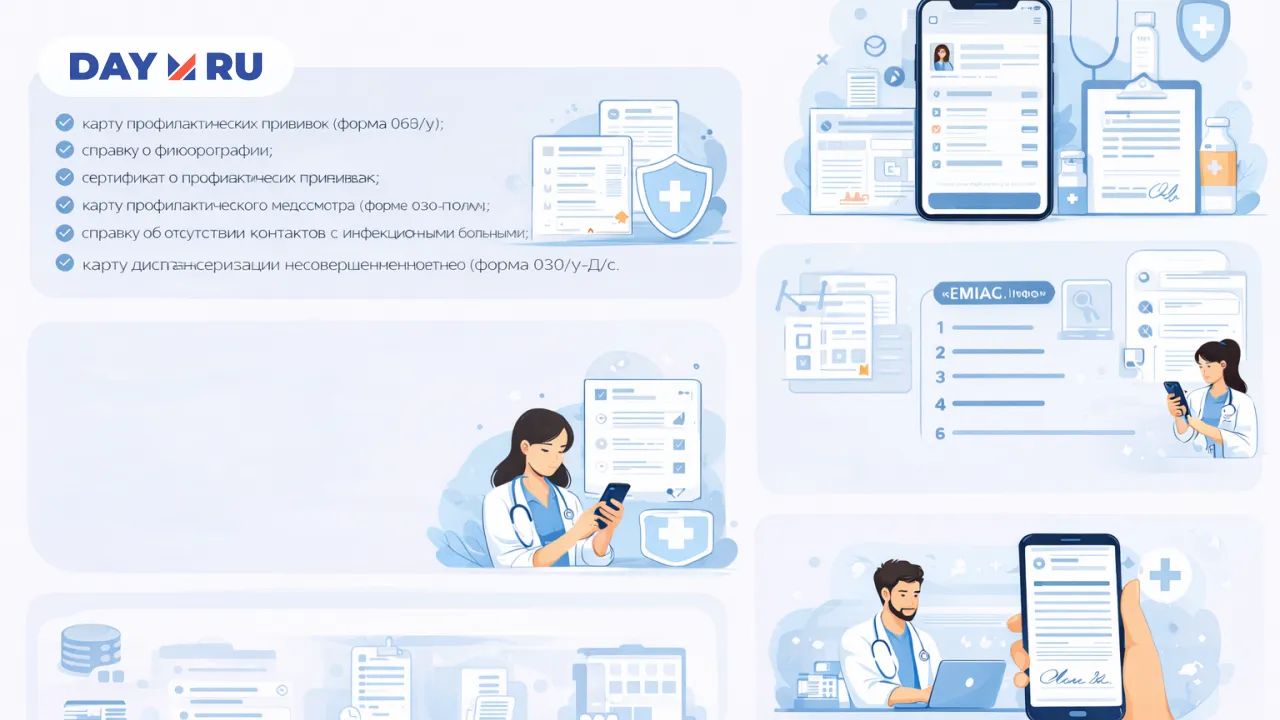 Врач оформляет документы в смартфоне