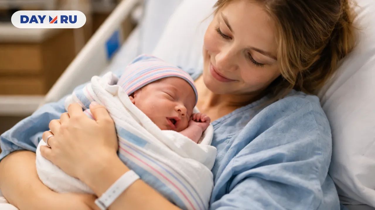 Мама с новорожденным в больнице