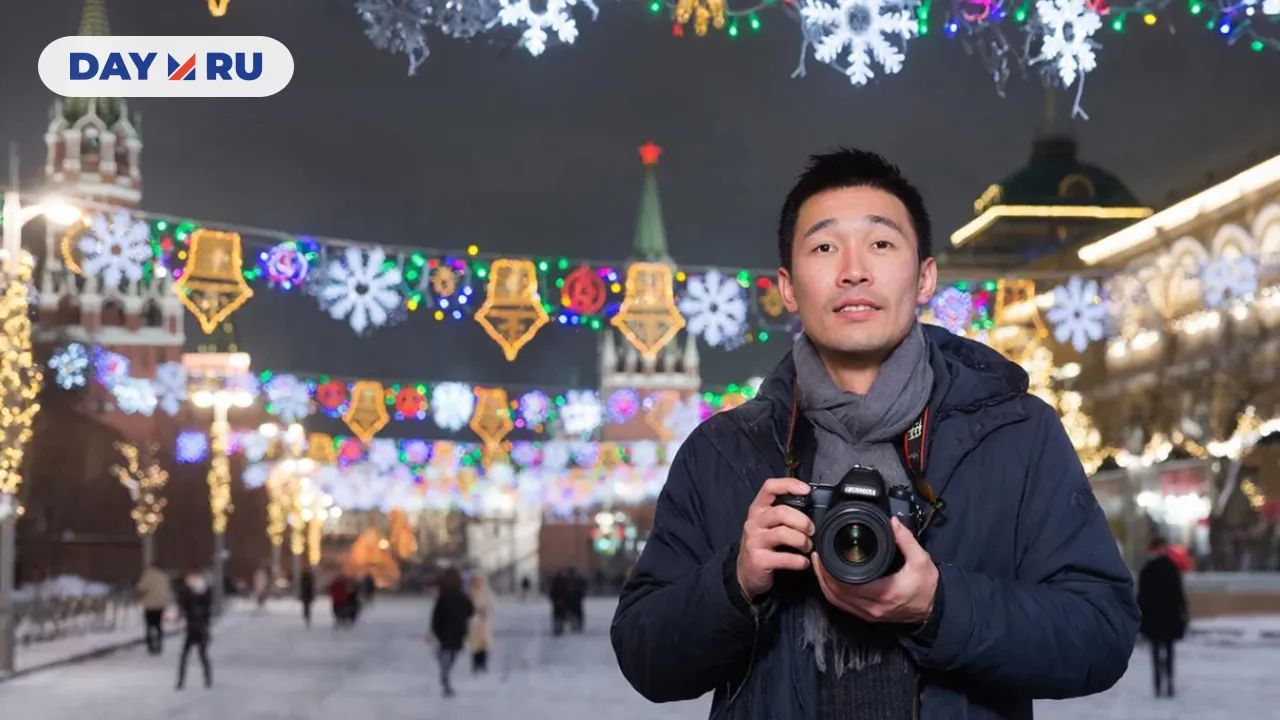 Турист, новогодняя Москва