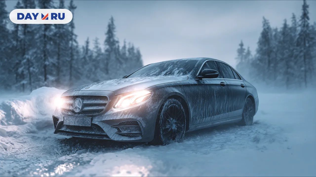 Машина в снегу, арт